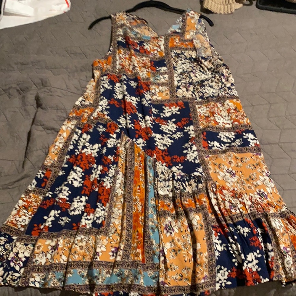 Fall floral midi dress